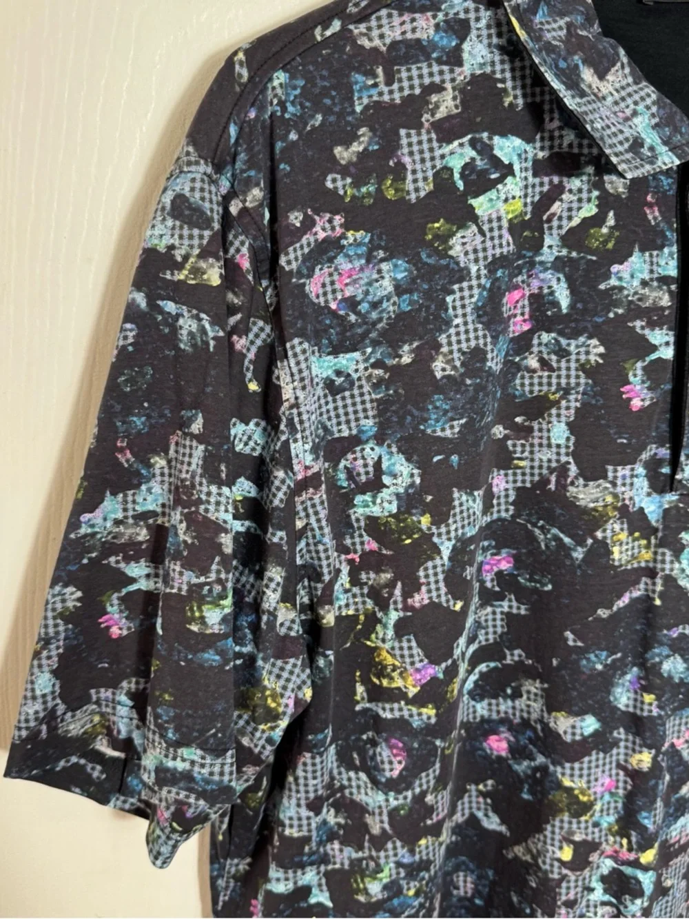 Bugatchi Abstract Print Polo Shirt Size XL Dark Multicolor - Picture 5 of 8